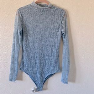 NWT! Dusty Blue Lace Bodysuit by Self